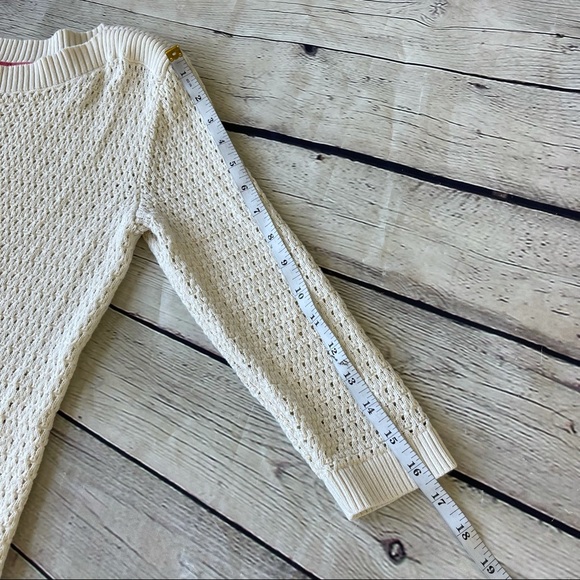 Tommy Hilfiger Open Knit Cotton 3/4 sleeve sweater top boat neck size S - Picture 14 of 14